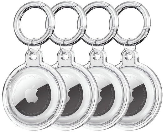 Husa Tech-Protect Icon pentru Apple AirTag, Set 4 bucati, Transparenta