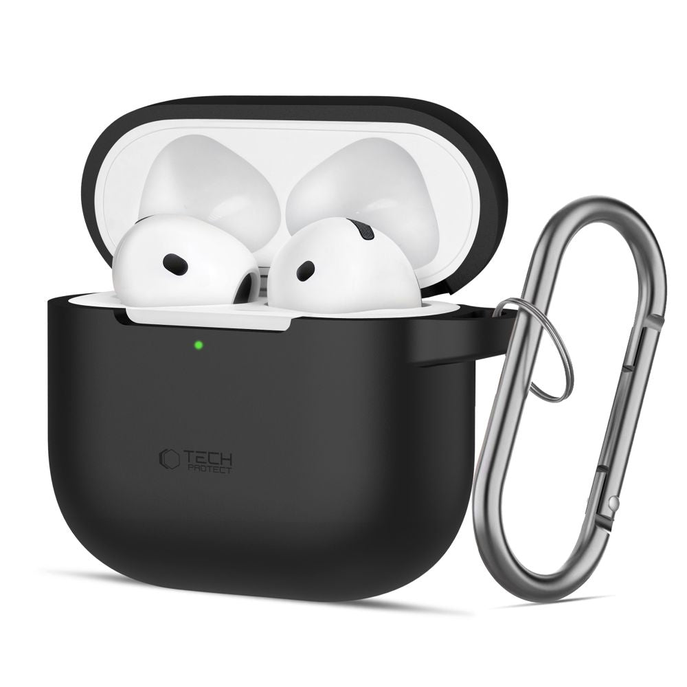Husa Tech-Protect Silicone Hook pentru Apple AirPods 4, Neagra