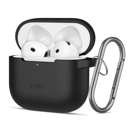 Husa Tech-Protect Silicone Hook pentru Apple AirPods 4, Neagra