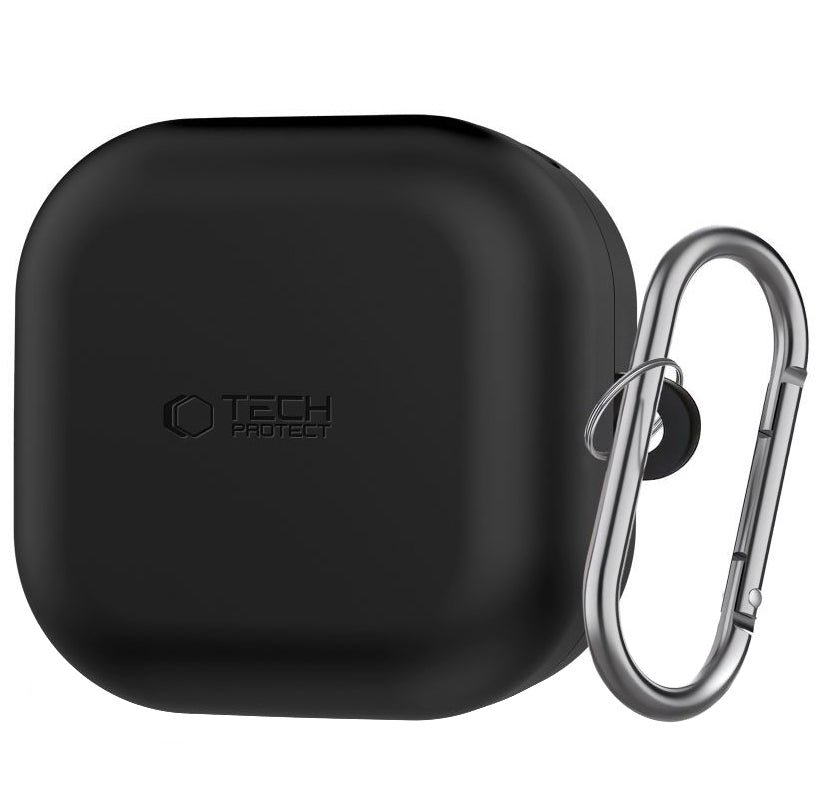Husa Tech-Protect Silicone Hook pentru Samsung Galaxy Buds4 / Buds4 Pro, Neagra