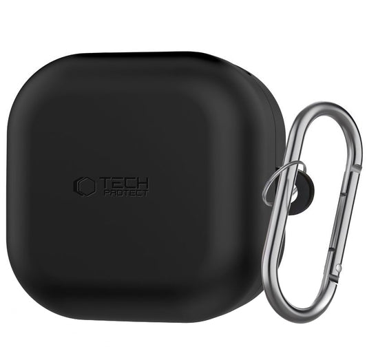 Husa Tech-Protect Silicone Hook pentru Samsung Galaxy Buds4 / Buds4 Pro, Neagra