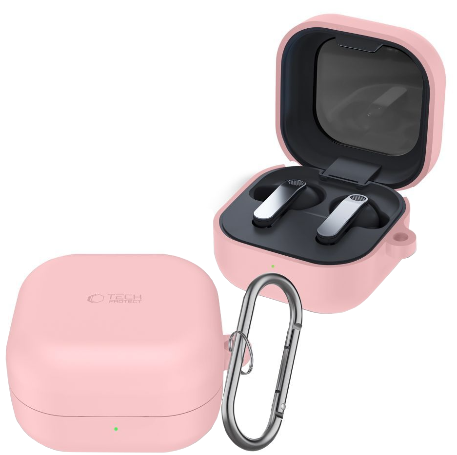 Husa Tech-Protect Silicone Hook pentru Samsung Galaxy Buds4 / Buds4 Pro, Roz
