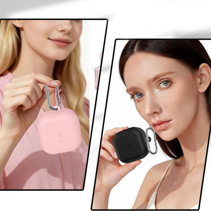 Husa Tech-Protect Silicone Hook pentru Samsung Galaxy Buds4 / Buds4 Pro, Neagra