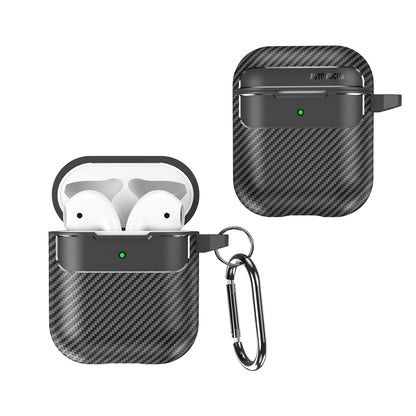 Husa Techsuit CarbonFiber pentru Apple AirPods Gen 2 / Gen 1, Neagra