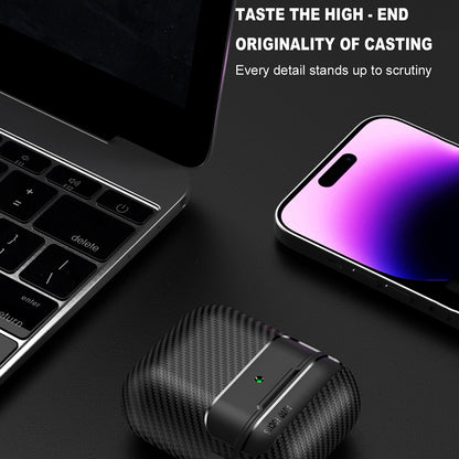 Husa Techsuit CarbonFiber pentru Apple AirPods Gen 2 / Gen 1, Neagra