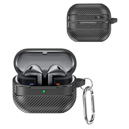 Husa Techsuit CarbonFiber pentru Samsung Galaxy Buds3 FE / Buds3 Pro / Buds3, Neagra