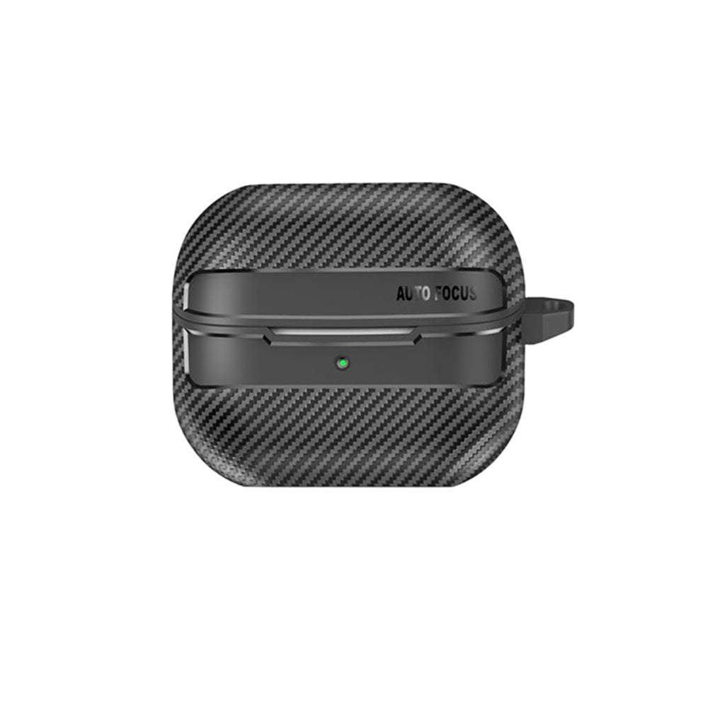 Husa Techsuit CarbonFiber pentru Samsung Galaxy Buds3 FE / Buds3 Pro / Buds3, Neagra
