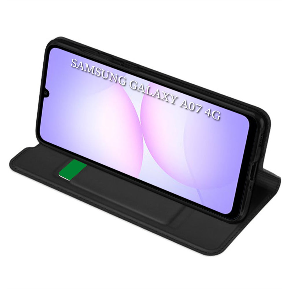 Husa pentru Samsung Galaxy A07 4G A075, Techsuit, Magskin Book, Neagra