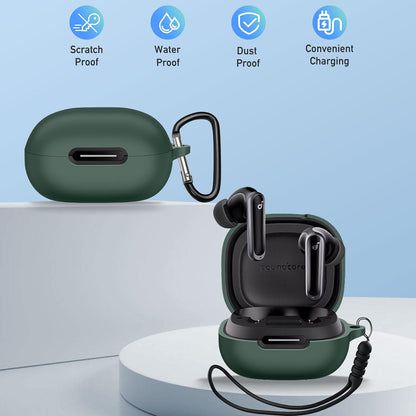 Husa Techsuit Silicone pentru Anker SoundCore P40i, Neagra