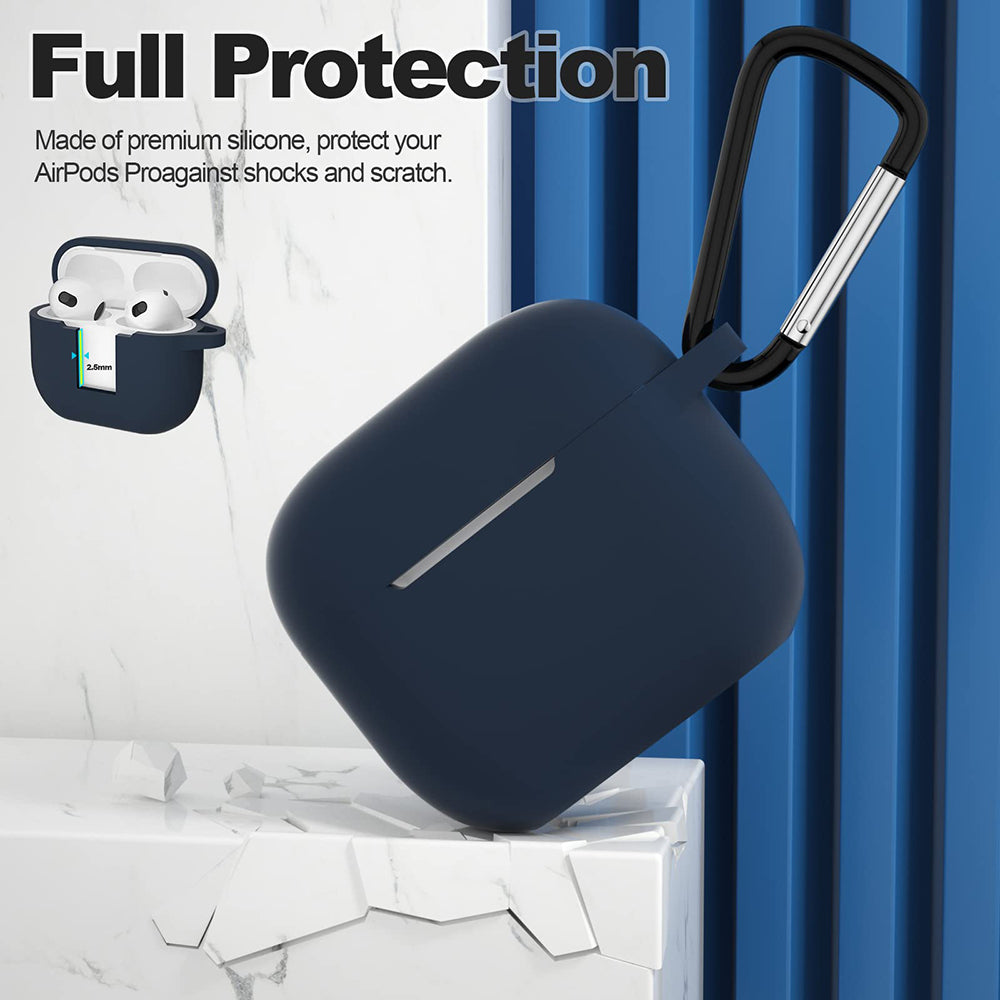 Husa Techsuit Silicone pentru Apple AirPods 3, Bleumarin