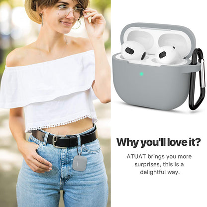 Husa Techsuit Silicone pentru Apple AirPods 3, Gri