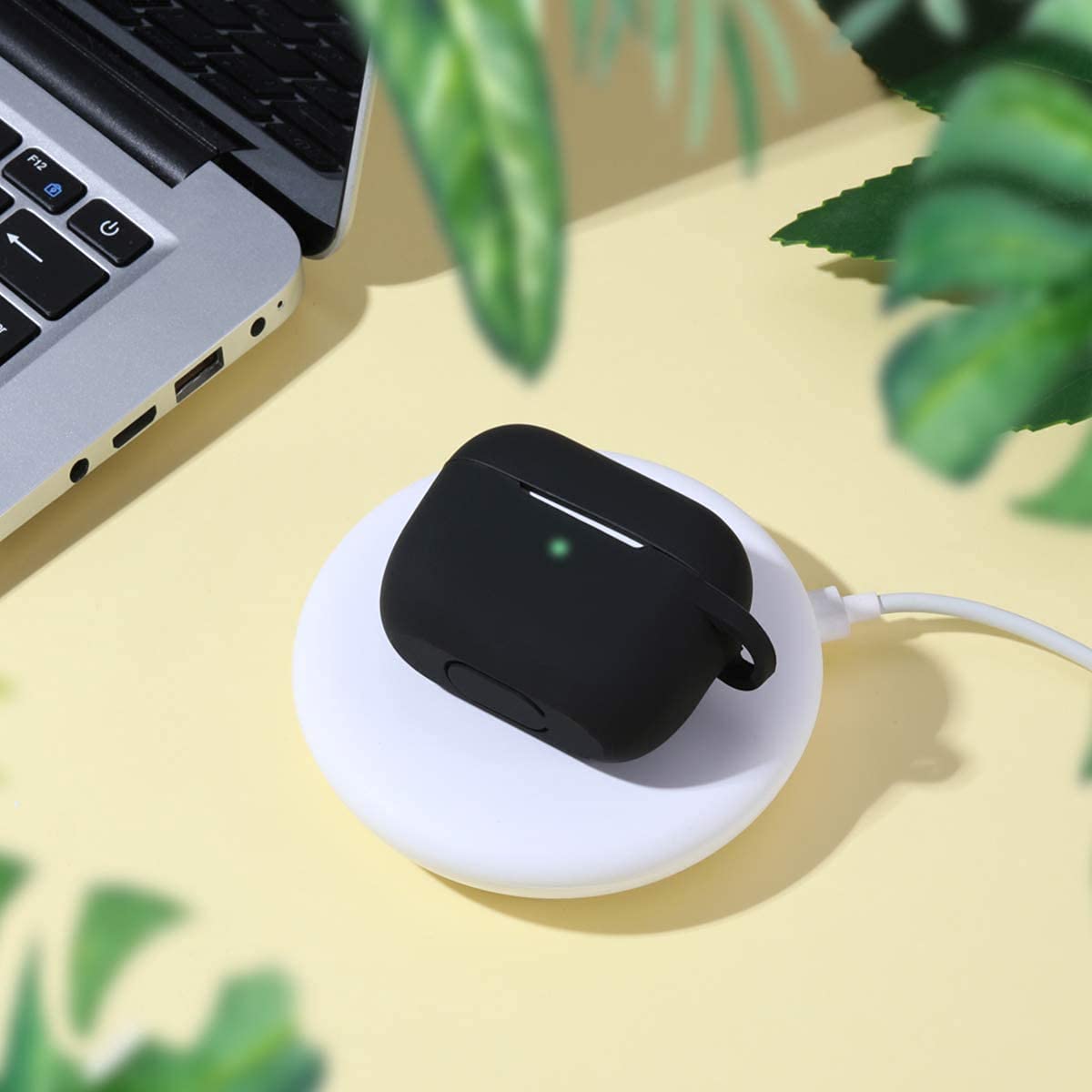 Husa Techsuit Silicone pentru Apple AirPods 3, Neagra