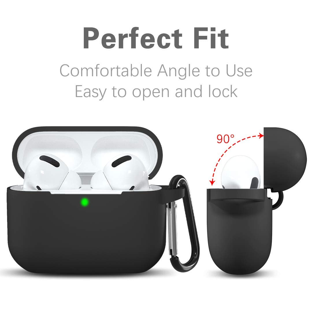 Husa Techsuit Silicone pentru Apple AirPods Pro Series, Neagra