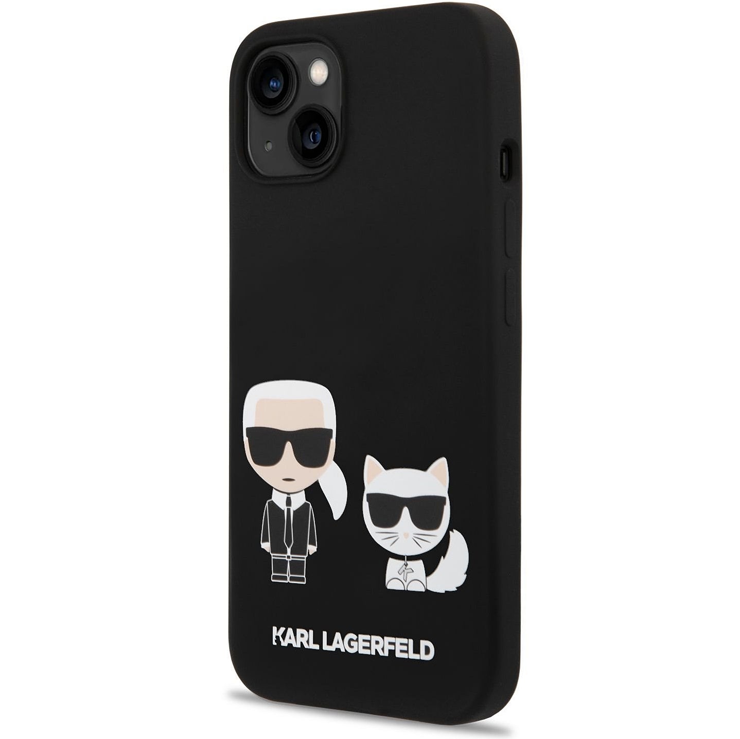 Husa MagSafe pentru Apple iPhone 14 Plus, Karl Lagerfeld, Silicone Karl & Choupette, Neagra