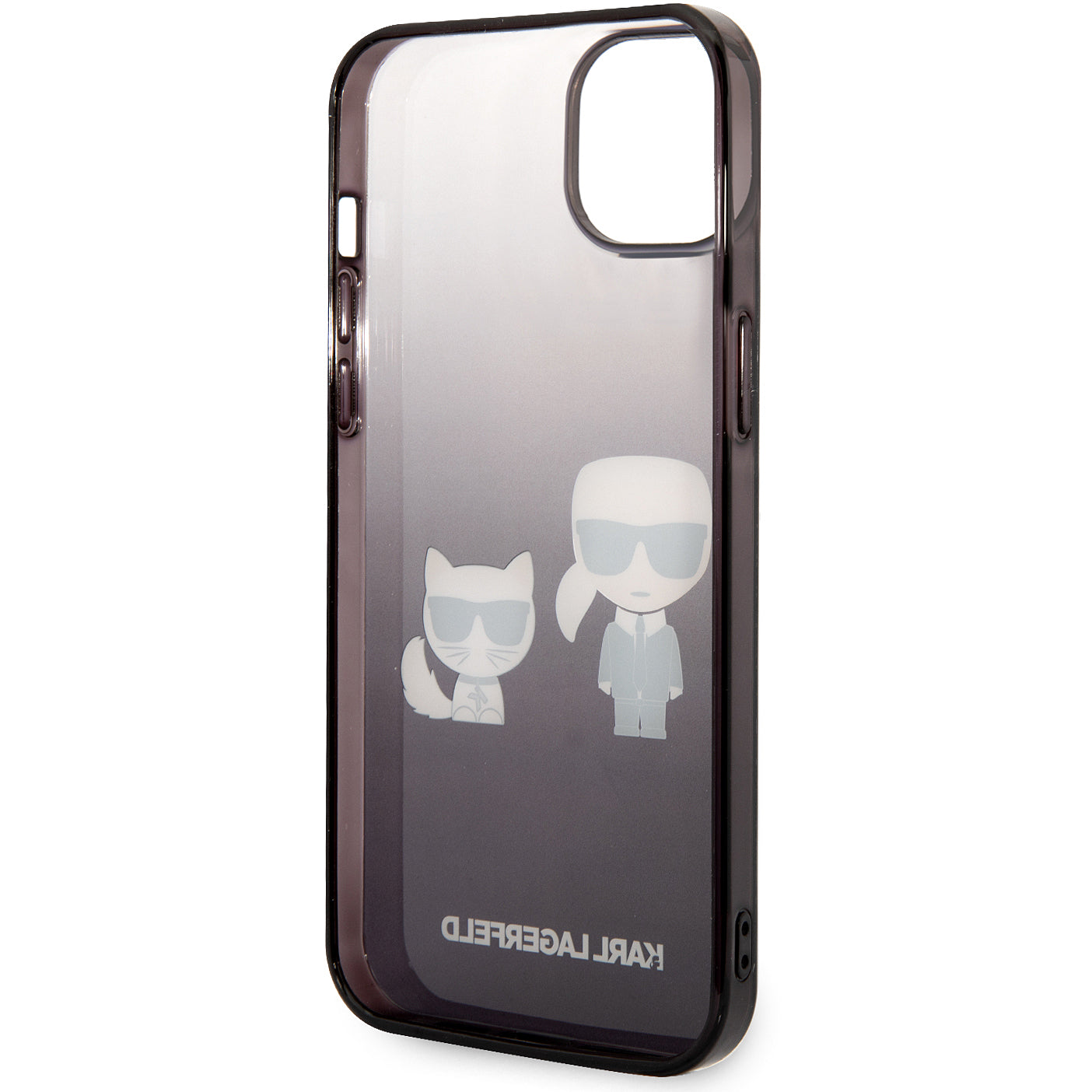 Husa pentru Apple iPhone 14 Plus, Karl Lagerfeld, Gradient Karl & Choupette, Neagra