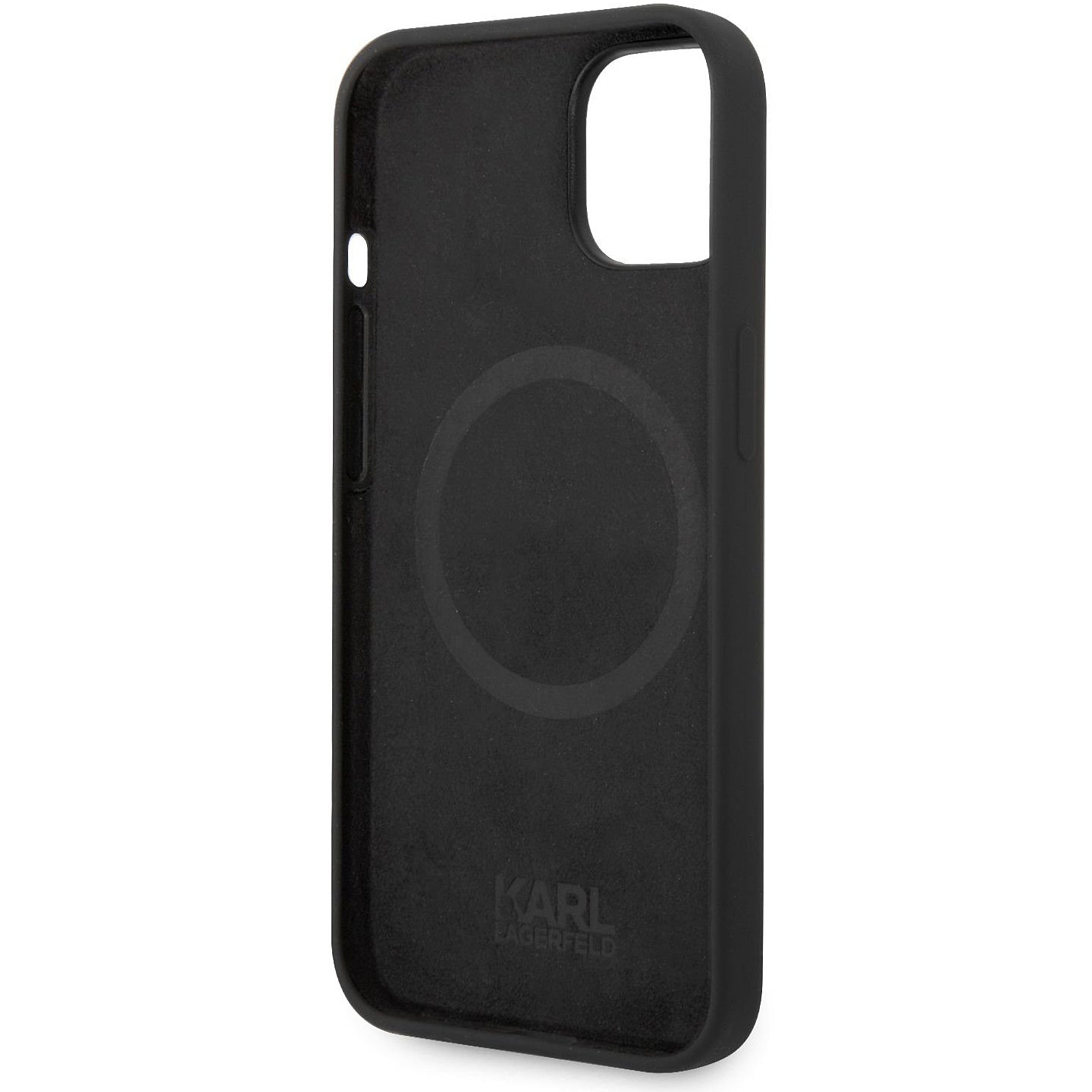 Husa MagSafe pentru Apple iPhone 14 Plus, Karl Lagerfeld, Liquid Silicone Karl Head, Neagra