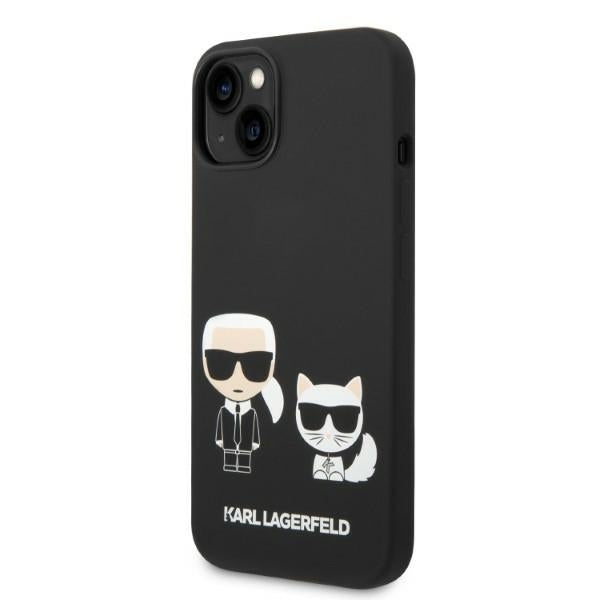Husa MagSafe pentru Apple iPhone 14 Plus, Karl Lagerfeld, Silicone Karl & Choupette, Neagra