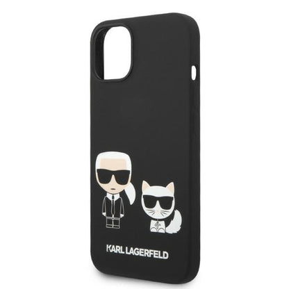 Husa MagSafe pentru Apple iPhone 14 Plus, Karl Lagerfeld, Silicone Karl & Choupette, Neagra