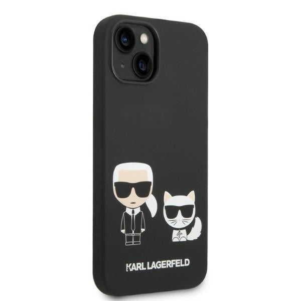Husa MagSafe pentru Apple iPhone 14 Plus, Karl Lagerfeld, Silicone Karl & Choupette, Neagra