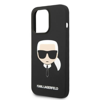 Husa MagSafe pentru Apple iPhone 14 Pro, Karl Lagerfeld, Silicone Karl Head, Neagra