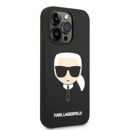 Husa MagSafe pentru Apple iPhone 14 Pro, Karl Lagerfeld, Silicone Karl Head, Neagra