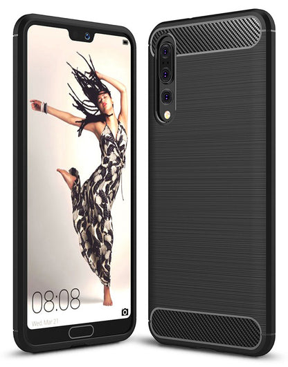 Husa pentru Huawei P20 Pro, OEM, Carbon, Neagra