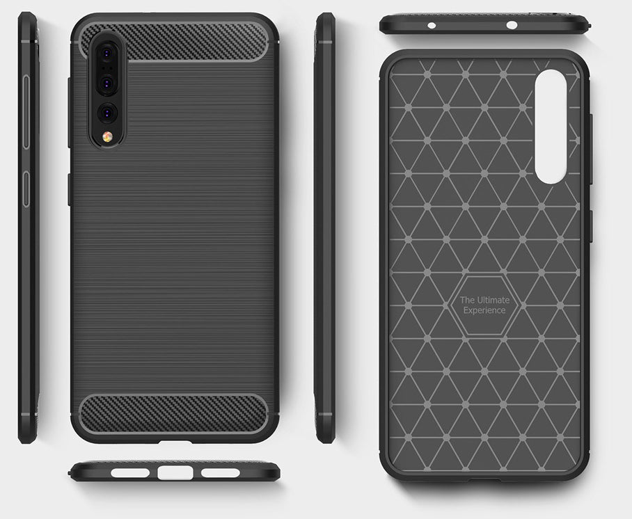Husa pentru Huawei P20 Pro, OEM, Carbon, Neagra