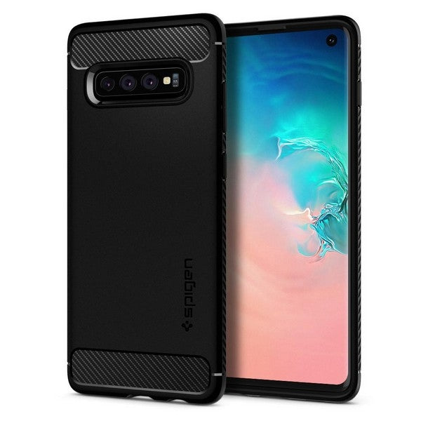 Husa pentru Samsung Galaxy S10 G973, Spigen, Rugged Armor, Neagra 605CS25800