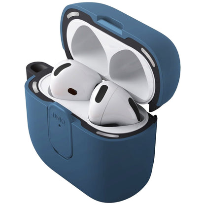 Husa UNIQ Clyde pentru Apple AirPods 4, Albastra Neagra