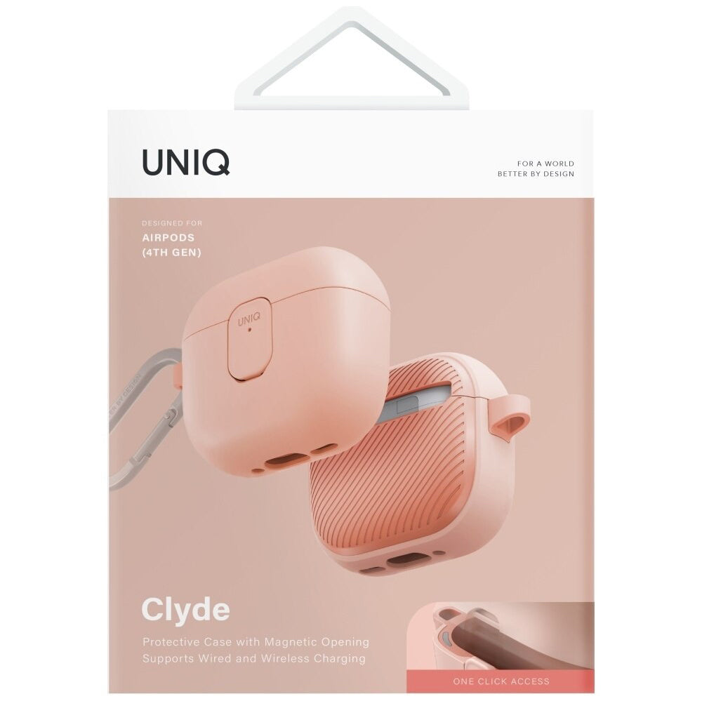 Husa  UNIQ Clyde pentru Apple AirPods 4, Coral