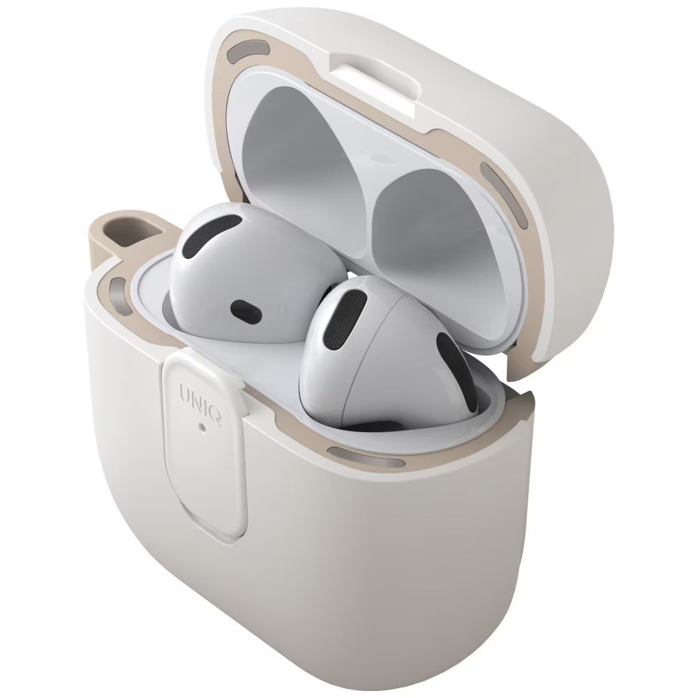 Husa UNIQ Clyde pentru Apple AirPods 4, Gri Bej