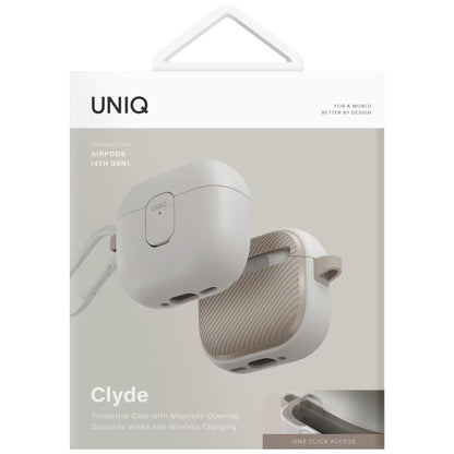 Husa UNIQ Clyde pentru Apple AirPods 4, Gri Bej