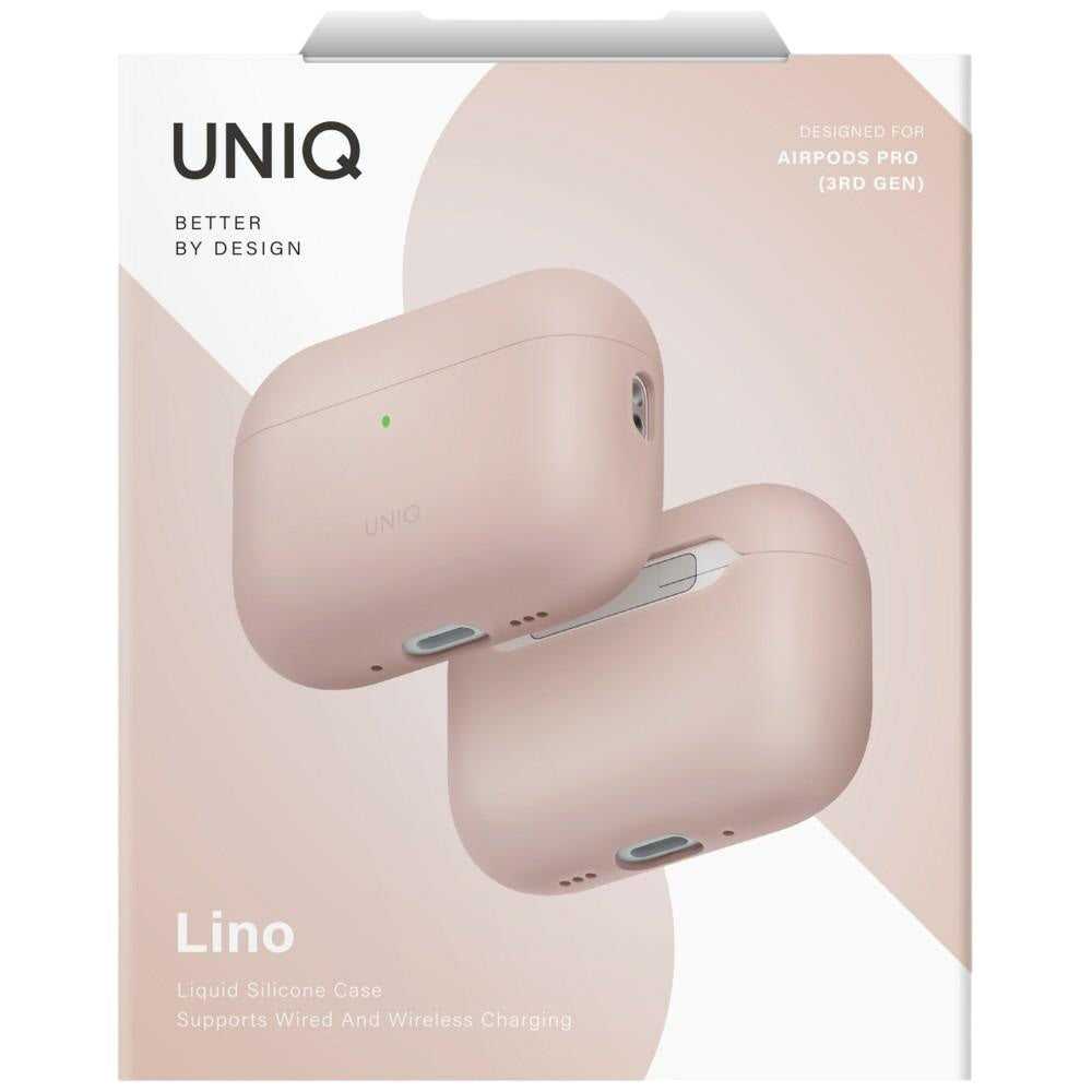 Husa UNIQ Lino pentru Apple AirPods Pro 3, Roz