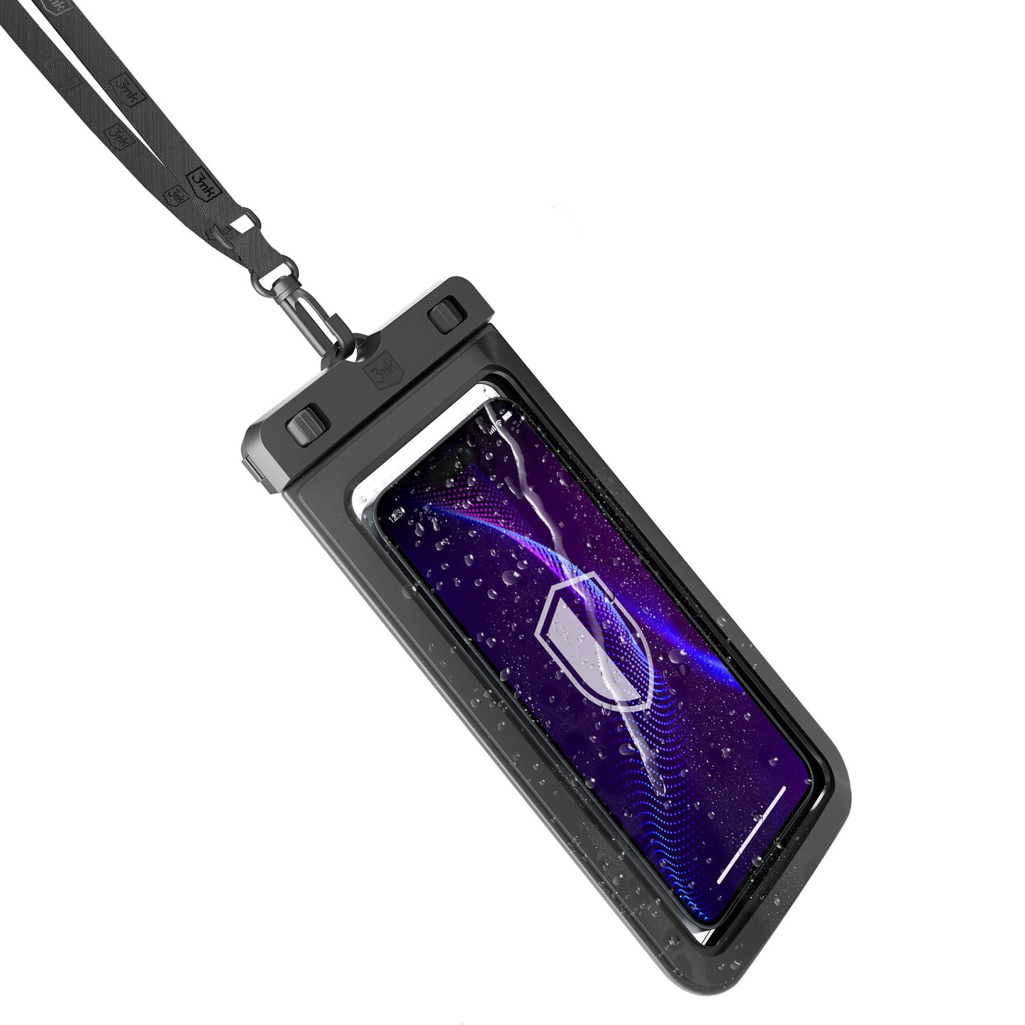 Husa Universala Waterproof pentru Telefon max. 7inch, 3MK, Hydro, Neagra