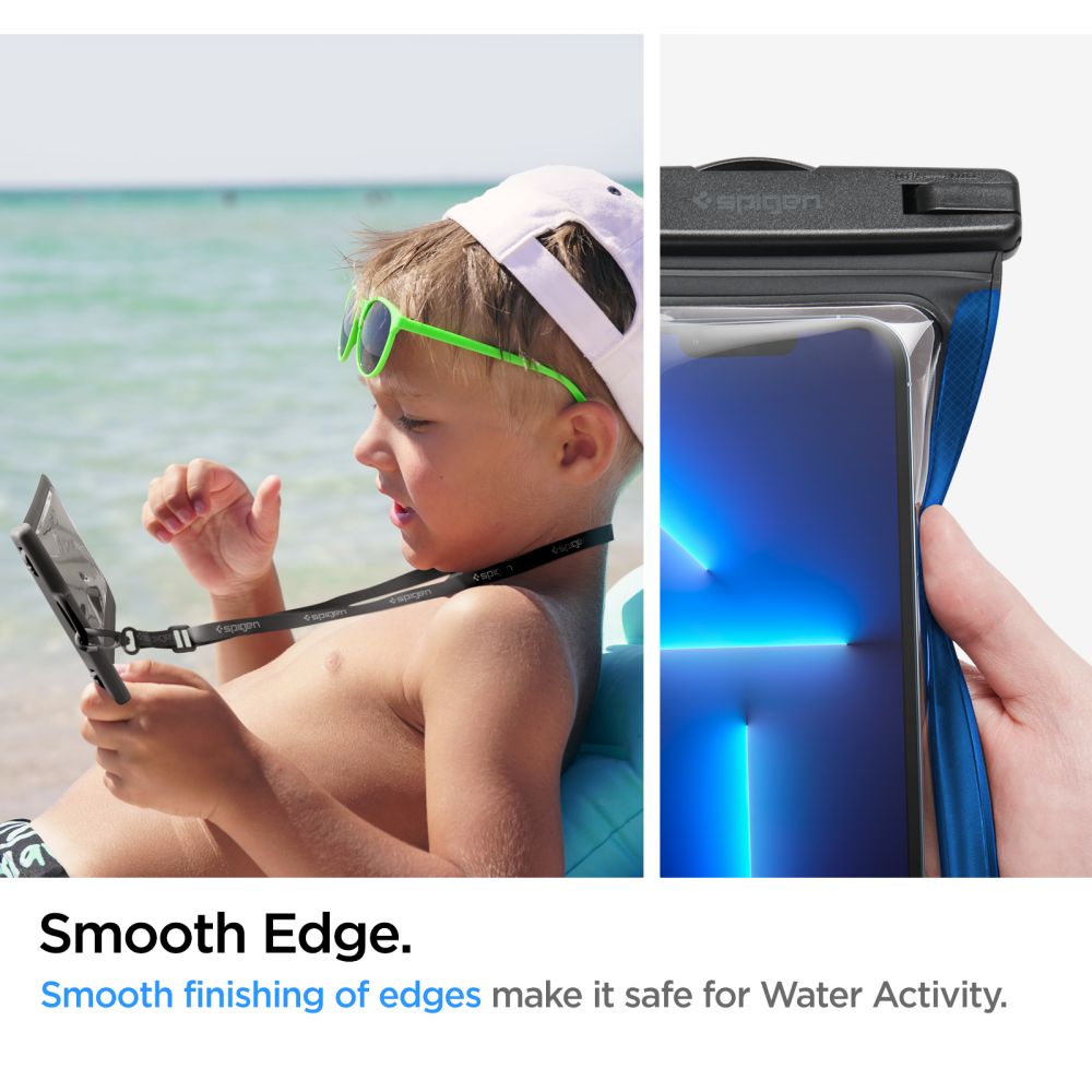 Husa Universala Waterproof pentru Telefon max. 3.5inch - 7inch, Spigen, A601, Set 2 bucati, Neagra AMP04523