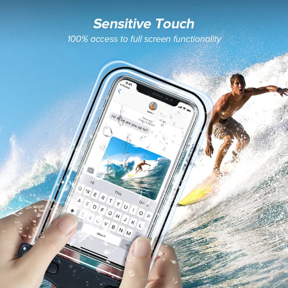Husa Universala Waterproof pentru Telefon max. 6.5inch, Techsuit, Neagra