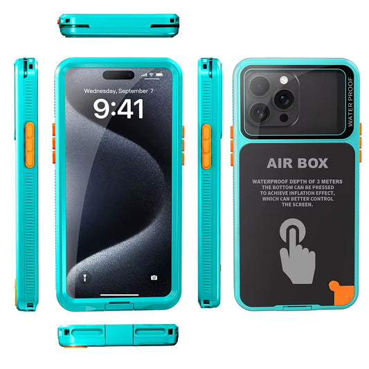 Husa Universala Waterproof pentru Telefon max. 6.7inch, ShellBox, AirBox, Albastra