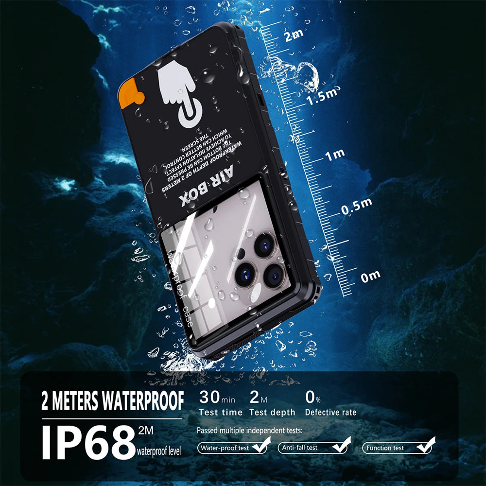 Husa Universala Waterproof pentru Telefon max. 6.9inch, ShellBox, AirBox, Neagra