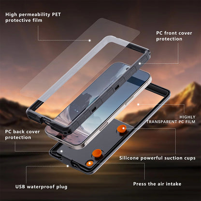 Husa Universala Waterproof pentru Telefon max. 6.9inch, ShellBox, AirBox, Neagra