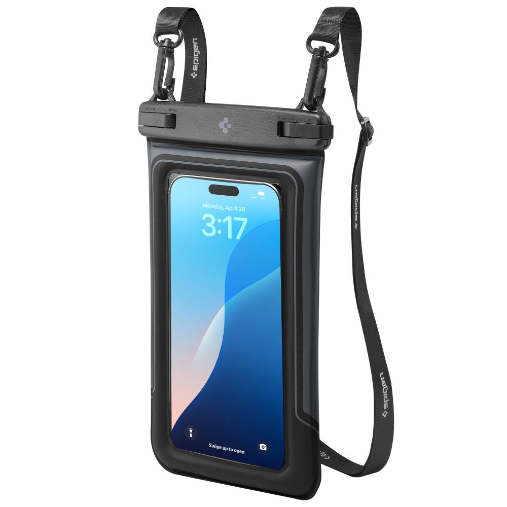 Husa Universala Waterproof pentru Telefon max. 6.9inch, Spigen, A611P, Set 2 bucati, Neagra Mata ACS09348