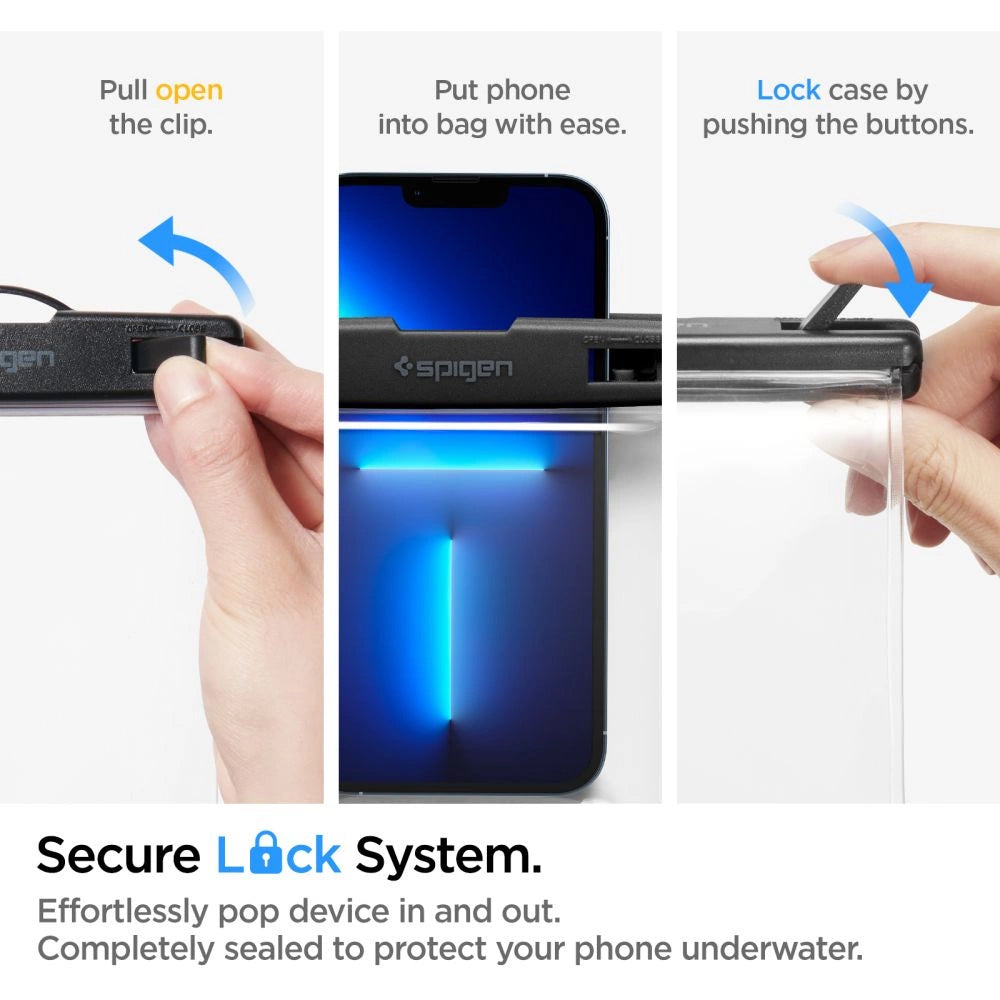 Husa Universala Waterproof, Spigen, A601, Transparenta