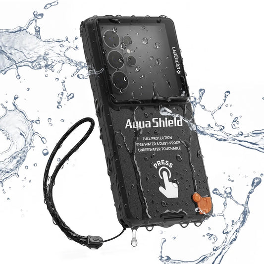 Husa Universala Waterproof Spigen pentru Telefon max. 6.9inch, Aqua Shield A604, Neagra ACS11675