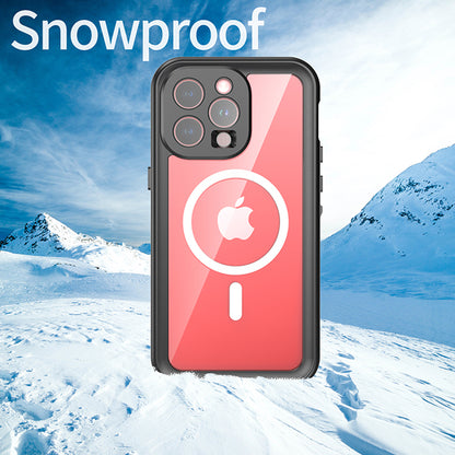 Husa Waterproof MagSafe pentru Apple iPhone 15 Pro Max, ShellBox, Neagra