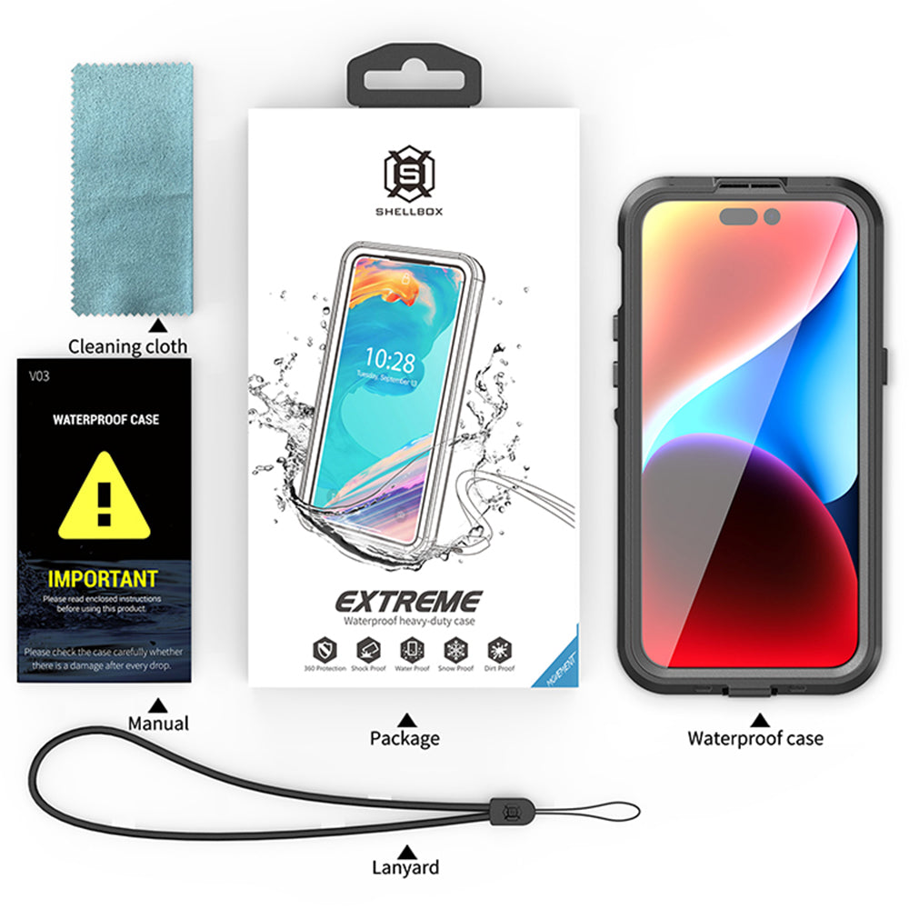 Husa Waterproof MagSafe pentru Apple iPhone 15 Pro Max, ShellBox, Neagra