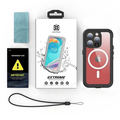 Husa Waterproof MagSafe pentru Apple iPhone 15 Pro, ShellBox, Neagra