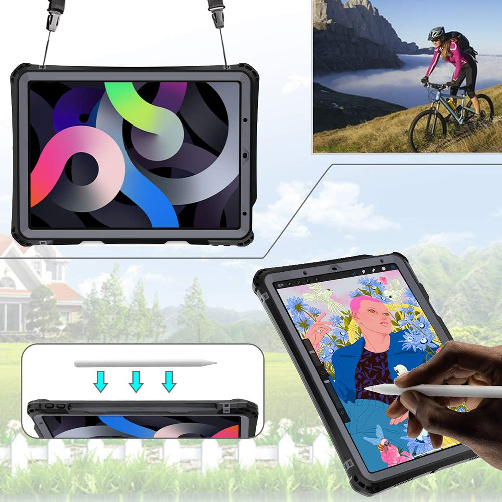 Husa Waterproof pentru Apple iPad Air (2022) / Air (2020), ShellBox, Neagra