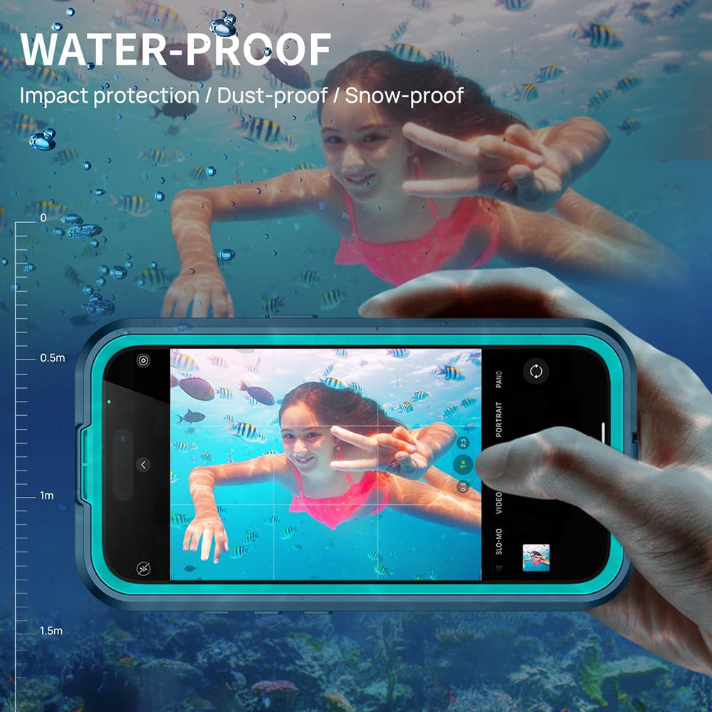 Husa Waterproof pentru Apple iPhone 16, ShellBox, Carbon, Neagra