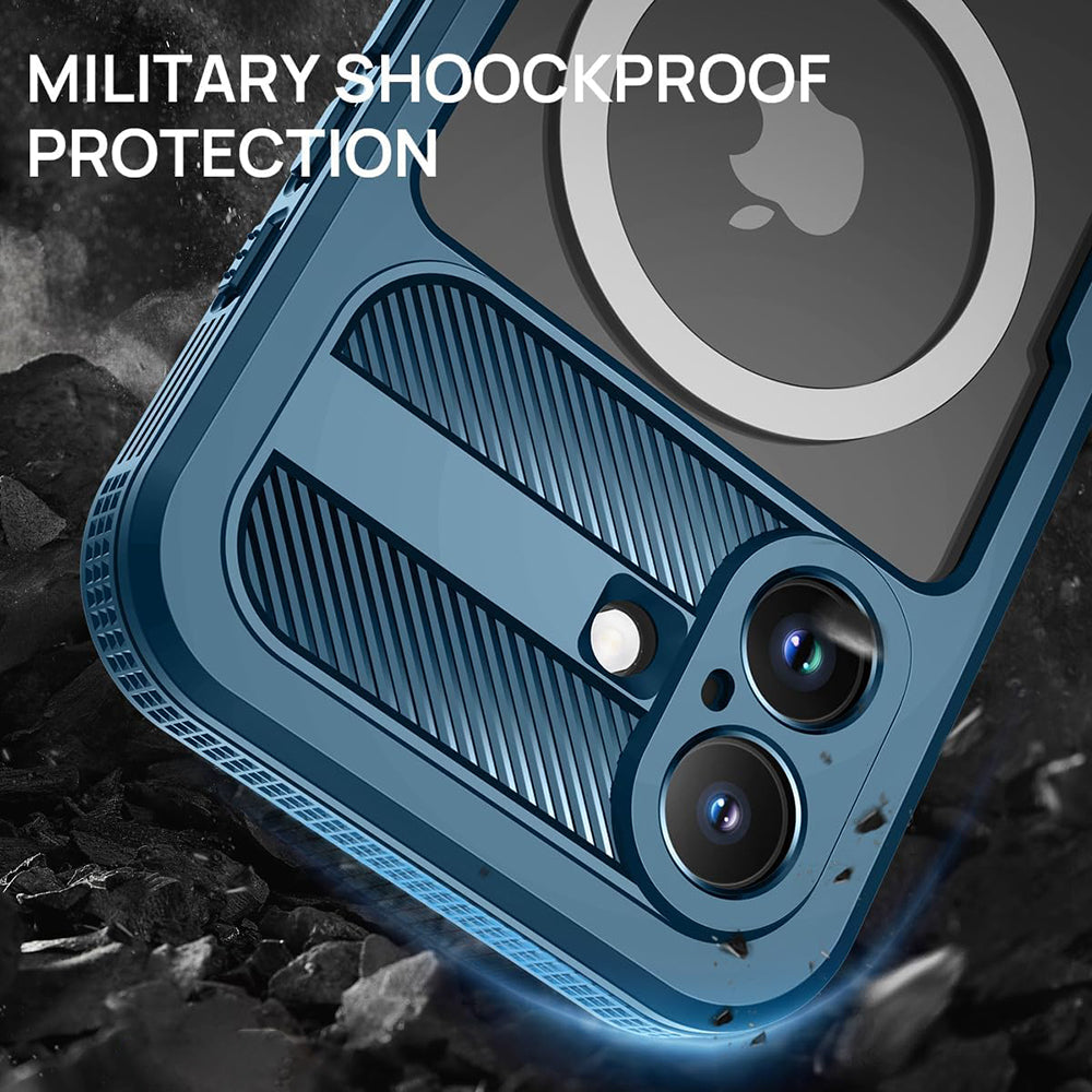 Husa Waterproof pentru Apple iPhone 16, ShellBox, Carbon, Neagra