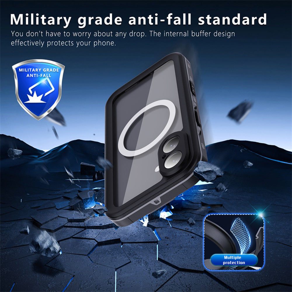 Husa Waterproof pentru Apple iPhone 16, ShellBox, Neagra