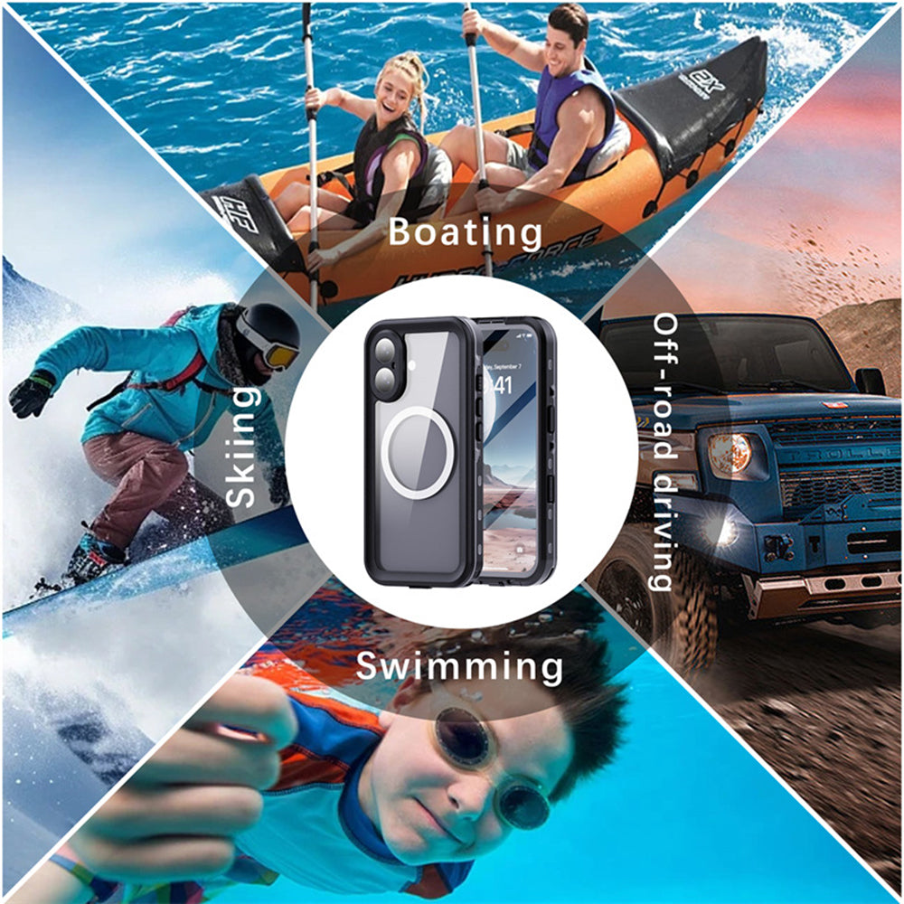 Husa Waterproof pentru Apple iPhone 16, ShellBox, Neagra